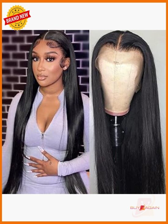 30 Inch Straight Lace Front Wig HD Transparent Lace 180 Density Pre Plucked